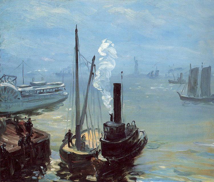 Glackens, William James Tugboat and Lighter China oil painting art